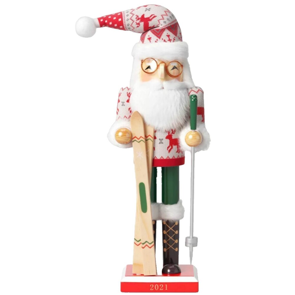 Wooden Christmas Nutcracker, 14", SANTA WITH SKIING EQUIPMENT 21, WS
